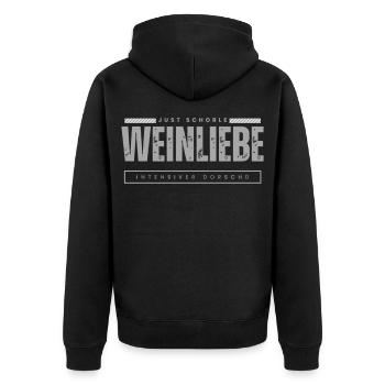 Just spritzer - Unisex Premium Organic Zip Hoodie - black - Back - Nico (187cm)