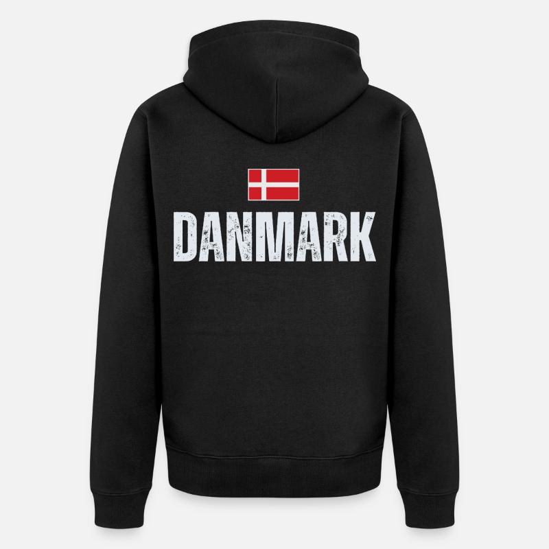 Fierté danoise, fier Danois - Veste à capuche bio Premium Unisexe - noir