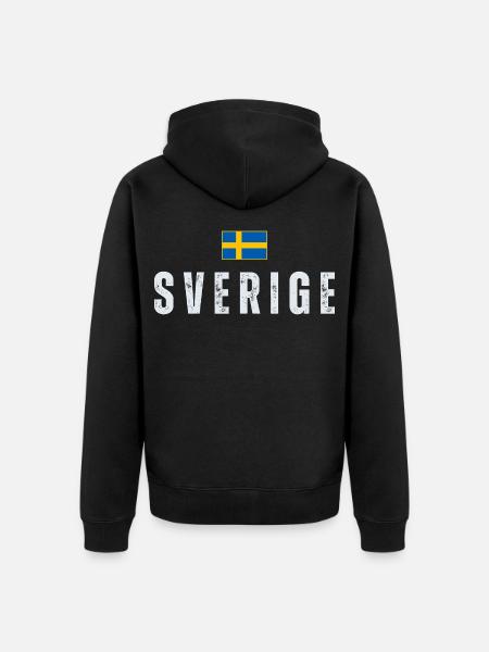 Swedish flag, Swedish patriot - Unisex Premium Organic Zip Hoodie - black