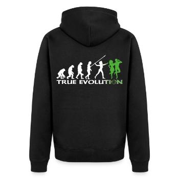 Évolution vers la danse traditionnelle irlandaise - Veste à capuche bio Premium Unisexe - noir - Dos - Nico (187cm)
