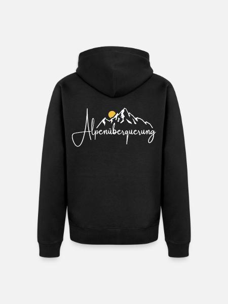 Alpen Überquerung - Wandern - Unisex Premium Bio Zip Hoodie - Schwarz