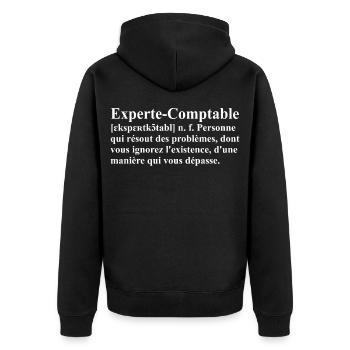 Experte-Comptable Définition - Veste à capuche bio Premium Unisexe - noir - Dos - Nico (187cm)