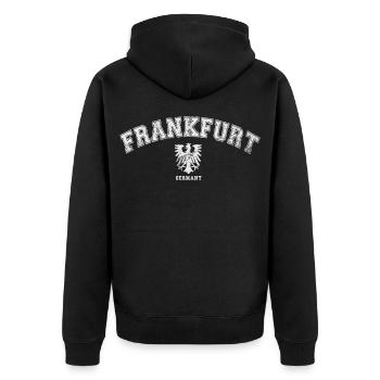 Francfort Allemagne - Veste à capuche bio Premium Unisexe - noir - Dos - Nico (187cm)