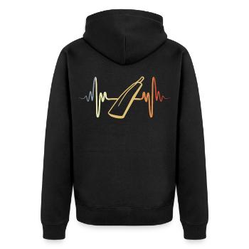 Palpitations cardiaques de chauve-souris de cricket ECG - Veste à capuche bio Premium Unisexe - noir - Dos - Nico (187cm)