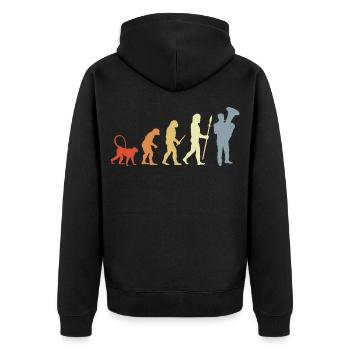Tubist Evolution - Unisex Premium Bio Zip Hoodie - Schwarz - Hinten - Nico (187cm)