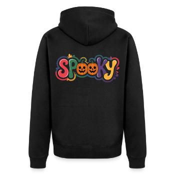 Lettrage citrouille effrayant - Veste à capuche bio Premium Unisexe - noir - Dos - Nico (187cm)