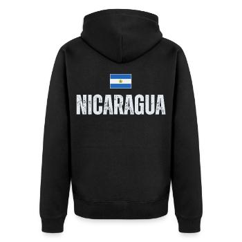 Drapeau nicaraguayen, patriote nicaraguayen - Veste à capuche bio Premium Unisexe - noir - Dos - Nico (187cm)