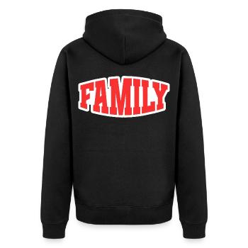 Family - Unisex Premium Bio Zip Hoodie - Schwarz - Hinten - Nico (187cm)