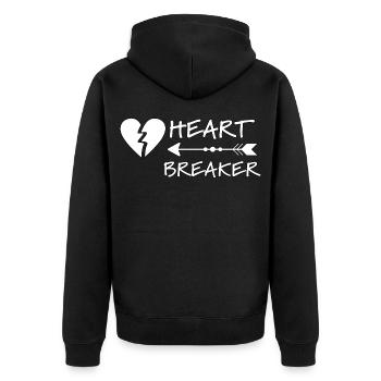 Herzbrecher für Kinder oder Kleinkinder, Herzbrecher - Unisex Premium Bio Zip Hoodie - Schwarz - Hinten - Nico (187cm)