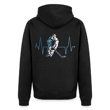 Battements de coeur Hockey hockey sports d’hiver - Veste à capuche bio Premium Unisexe - noir - Dos - Nico (187cm)