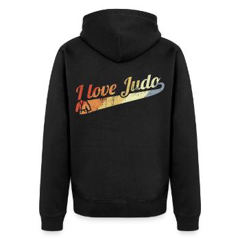 Combattants de judo - Veste à capuche bio Premium Unisexe - noir - Dos - Nico (187cm)