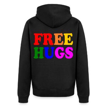 Free hugs lgbt - Unisex Premium Organic Zip Hoodie - black - Back - Nico (187cm)