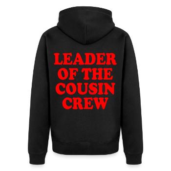 leader of the cousin crew - Veste à capuche bio Premium Unisexe - noir - Dos - Nico (187cm)