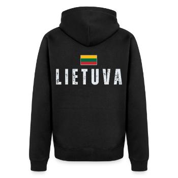 Flag of Lithuania, Lithuanian patriot - Unisex Premium Organic Zip Hoodie - black - Back - Nico (187cm)
