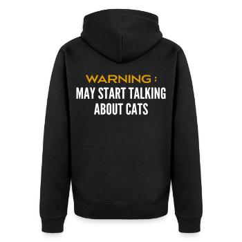 Attention peut parler de chats - Veste à capuche bio Premium Unisexe - noir - Dos - Nico (187cm)