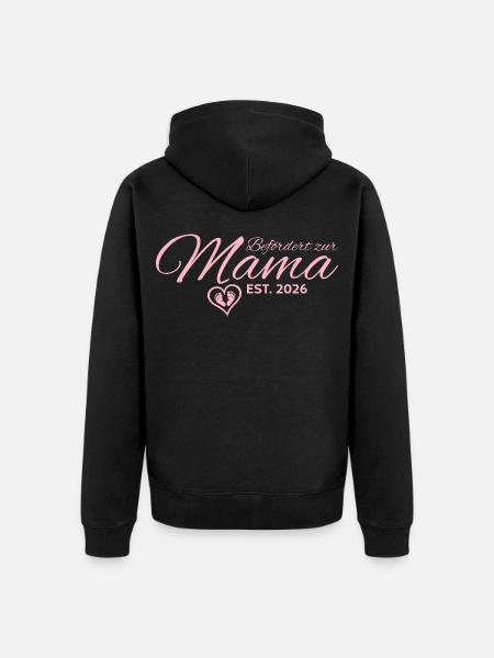 Werdende Mutter 2026 Schwangerschaft verkünden - Unisex Premium Bio Zip Hoodie - Schwarz