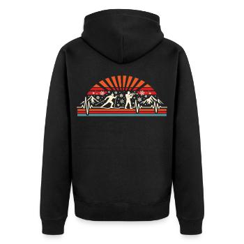 Biathlon Herzschlag Biathlete Heartbeat - Unisex Premium Organic Zip Hoodie - black - Back - Nico (187cm)