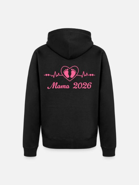Maman enceinte 2026 - Veste à capuche bio Premium Unisexe - noir