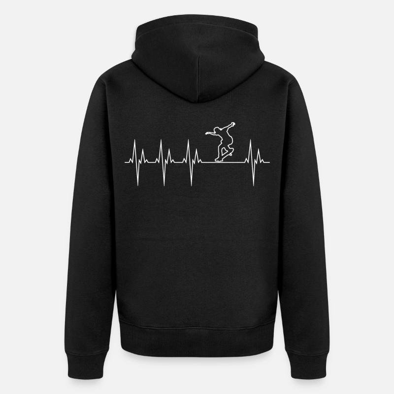 Skateboard électrocardiogramme ECG Skate Board - Veste à capuche bio Premium Unisexe - noir