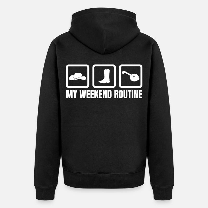 Banjo Routine du week-end - Veste à capuche bio Premium Unisexe - noir