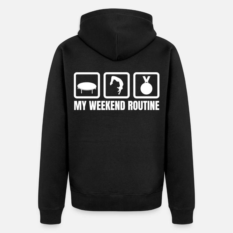 Routine du week-end trampoline - Veste à capuche bio Premium Unisexe - noir