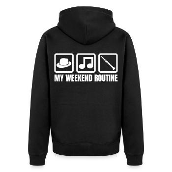Clarinet Weekend - Unisex Premium Organic Zip Hoodie - black - Back - Nico (187cm)