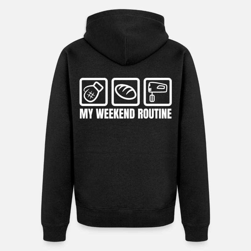 Week-end de boulangerie amusant - Veste à capuche bio Premium Unisexe - noir