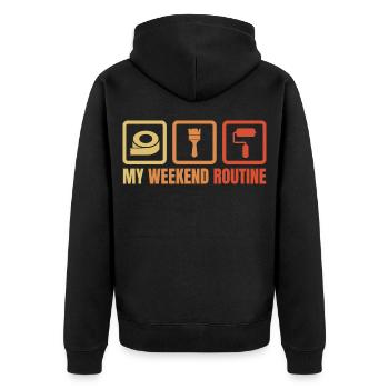 Maler Lackierer Wochenende - Unisex Premium Bio Zip Hoodie - Schwarz - Hinten - Nico (187cm)