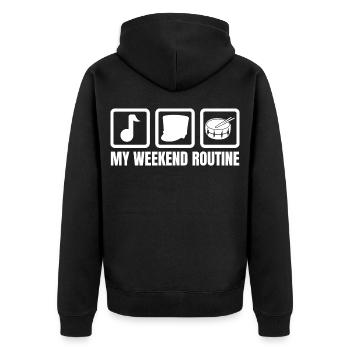 Drummer's Weekend - Unisex Premium Organic Zip Hoodie - black - Back - Nico (187cm)