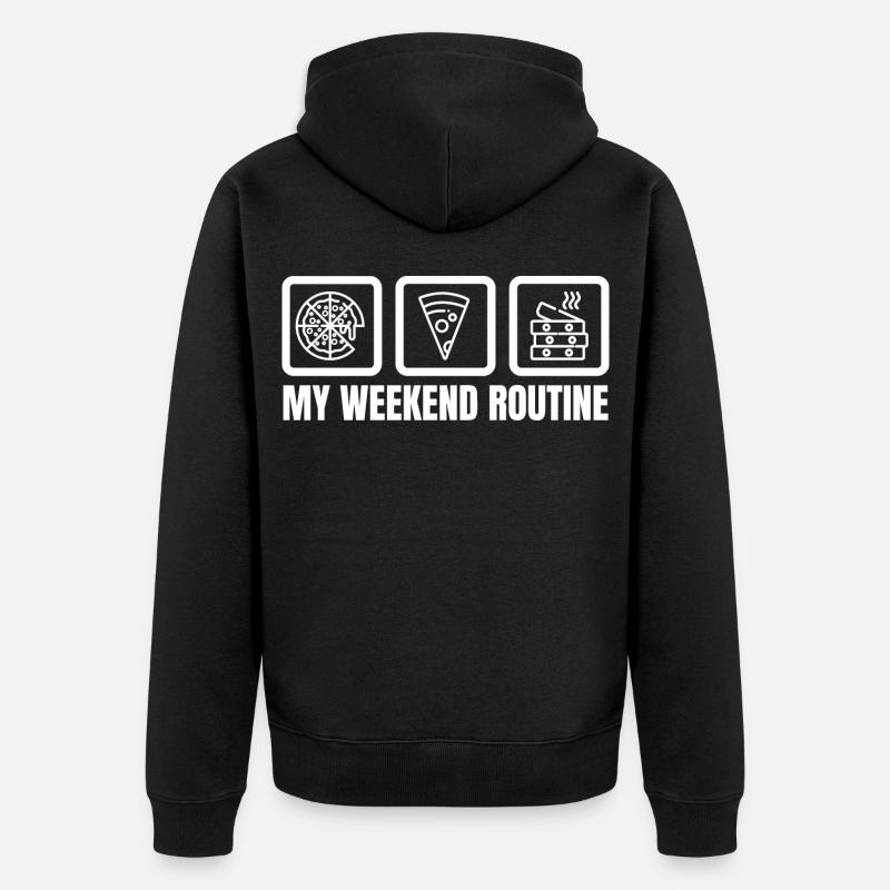 Ma routine du week-end - Veste à capuche bio Premium Unisexe - noir