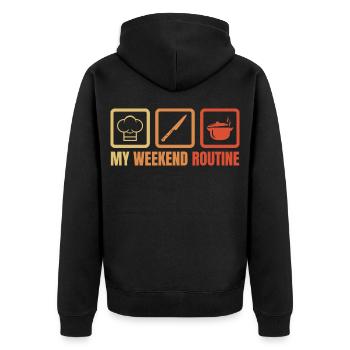 Cuisine du week-end - Veste à capuche bio Premium Unisexe - noir - Dos - Nico (187cm)