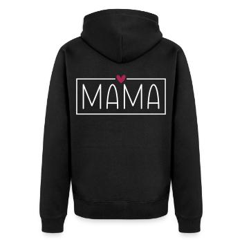 Mama - Unisex Premium Bio Zip Hoodie - Schwarz - Hinten - Nico (187cm)