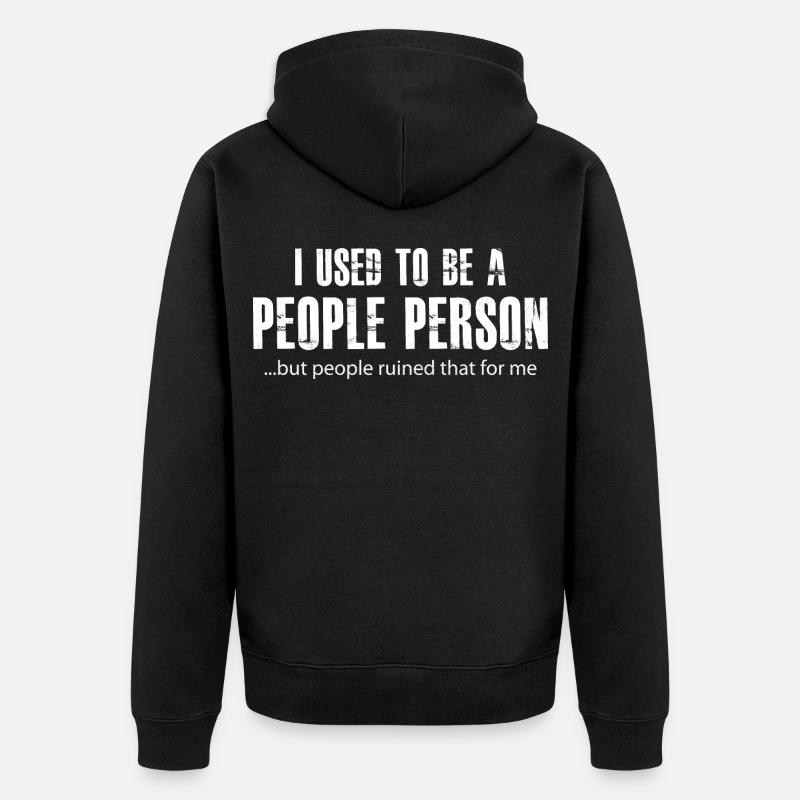 J’étais une personne sociable - Veste à capuche bio Premium Unisexe - noir