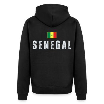 Drapeau sénégalais, fier Sénégalais - Veste à capuche bio Premium Unisexe - noir - Dos - Nico (187cm)