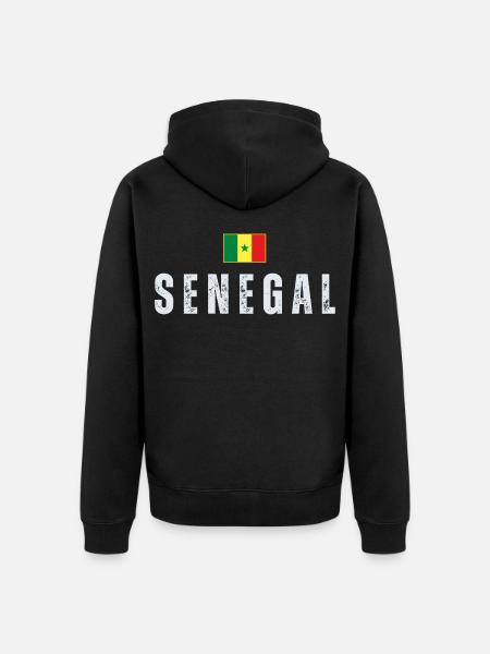 Drapeau sénégalais, fier Sénégalais - Veste à capuche bio Premium Unisexe - noir