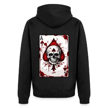 ACE - Unisex Premium Organic Zip Hoodie - black - Back - Nico (187cm)