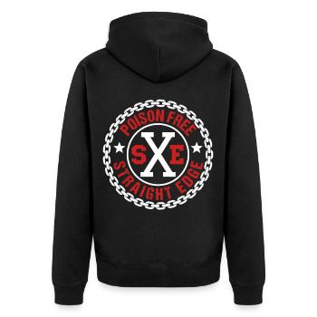 Straight Edge Végétalien, Anti-drogue, Punk - Veste à capuche bio Premium Unisexe - noir - Dos - Nico (187cm)