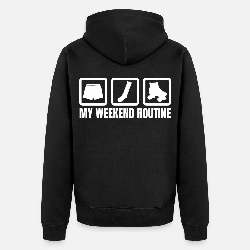 Ma routine du week-end - Veste à capuche bio Premium Unisexe - noir