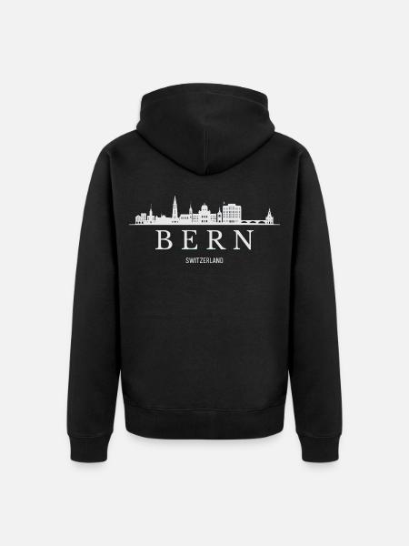 Bern skyline, Bern Switzerland - Unisex Premium Organic Zip Hoodie - black
