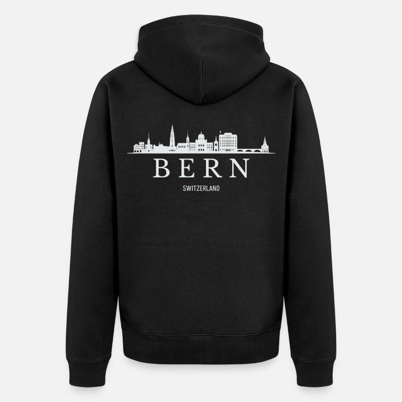 Silhouette de Berne, Berne Suisse - Veste à capuche bio Premium Unisexe - noir