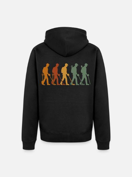 Metalldetektor-Detektor Schatzsuchspaß - Unisex Premium Bio Zip Hoodie - Schwarz