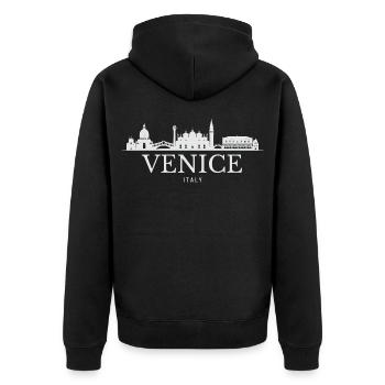Venise, Italie, silhouette de Venise - Veste à capuche bio Premium Unisexe - noir - Dos - Nico (187cm)