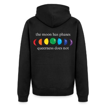 Seltsame Mondphasen - Unisex Premium Bio Zip Hoodie - Schwarz - Hinten - Nico (187cm)