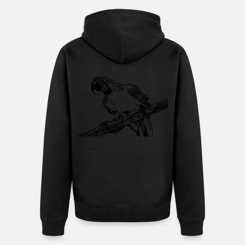 Papagei - Unisex Premium Bio Zip Hoodie - Schwarz