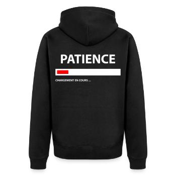 Loading Patience - Veste à capuche bio Premium Unisexe - noir - Dos - Nico (187cm)