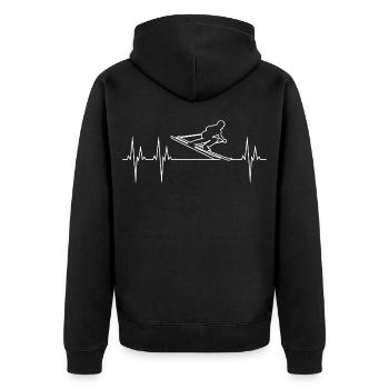 Ski Alpin Grand Slalom électrocardiogramme ECG Ski - Veste à capuche bio Premium Unisexe - noir - Dos - Nico (187cm)