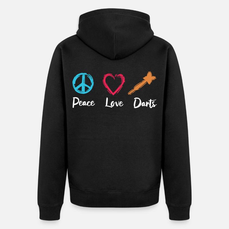 Fléchettes d’amour de paix - Veste à capuche bio Premium Unisexe - noir