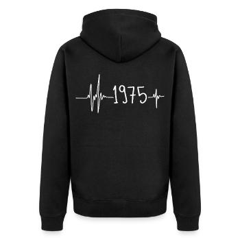 1975 - Veste à capuche bio Premium Unisexe - noir - Dos - Nico (187cm)
