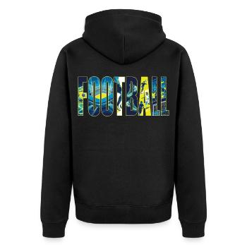 Fußball-Fußball-Fan-Spieler - Unisex Premium Bio Zip Hoodie - Schwarz - Hinten - Nico (187cm)