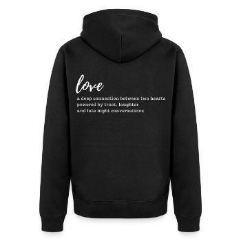 Love Text Valentines Day - Unisex Premium Organic Zip Hoodie - black - Back - Nico (187cm)